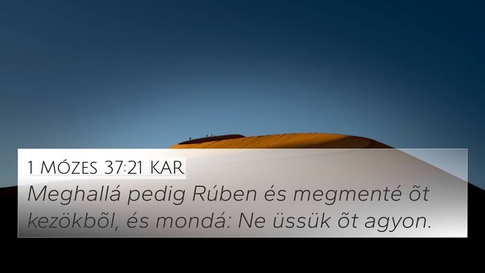 1 Mózes 37:21 KAR Bible Verse Image