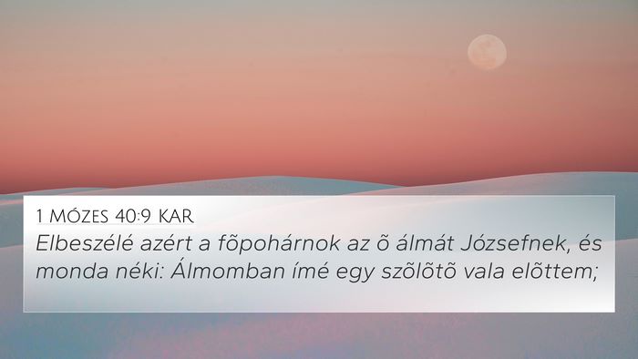 1 Mózes 40:9 KAR 4K Wallpaper - Elbeszélé azért a fõpohárnok az õ álmát - 4K Wallpaper Bible Verse