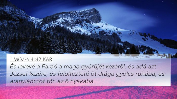 1 Mózes 41:42 KAR Bible Verse Image