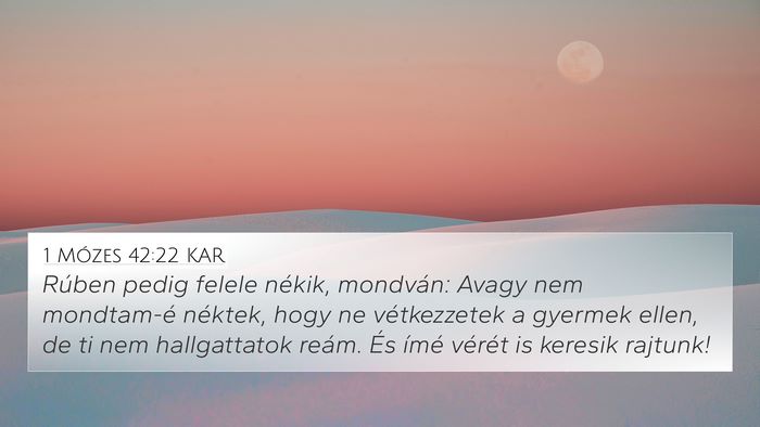 1 Mózes 42:22 KAR Bible Verse Image