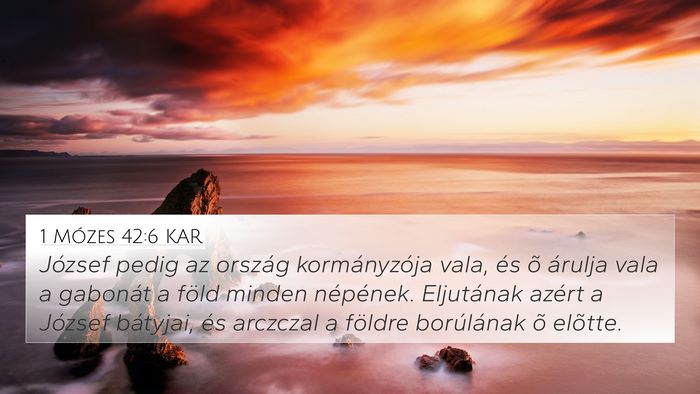 1 Mózes 42:6 KAR Bible Verse Image