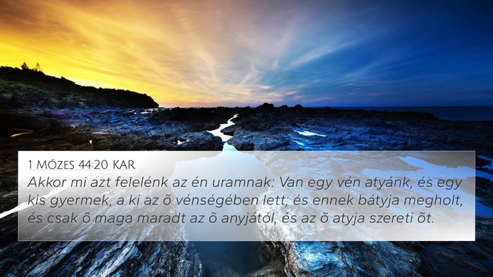 1 Mózes 44:20 KAR Bible Verse Image