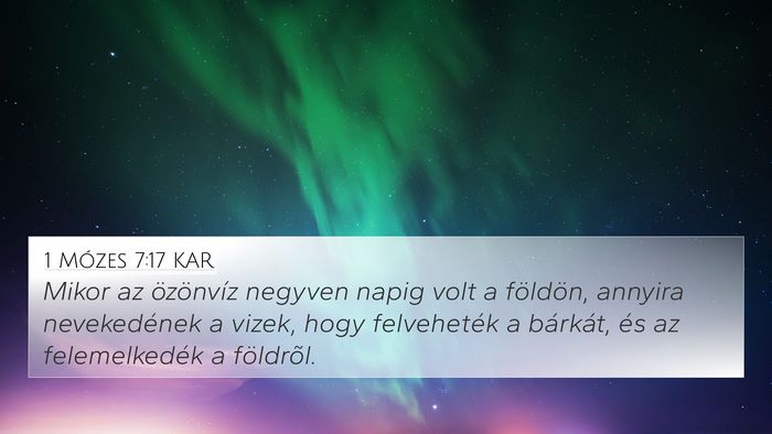 1 Mózes 7:17 KAR Bible Verse Image