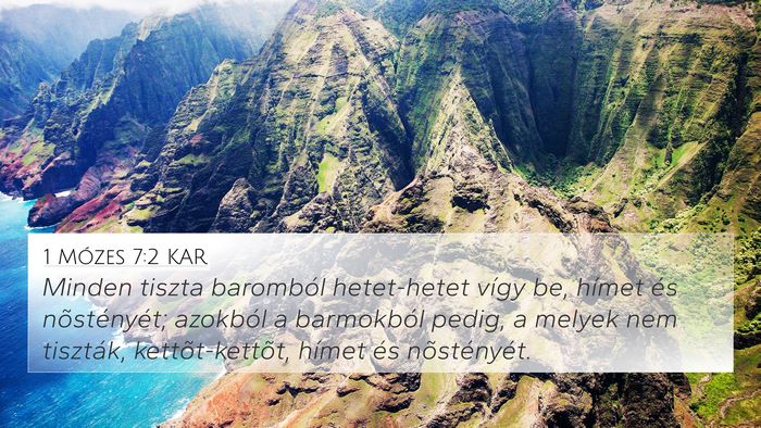 1 Mózes 7:2 KAR Bible Verse Image