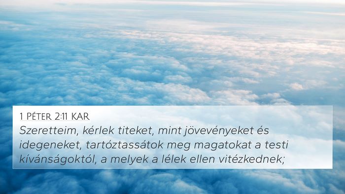 1 Péter 2:11 KAR 4K Wallpaper - Szeretteim, kérlek titeket, mint jövevényeket - 4K Wallpaper Bible Verse