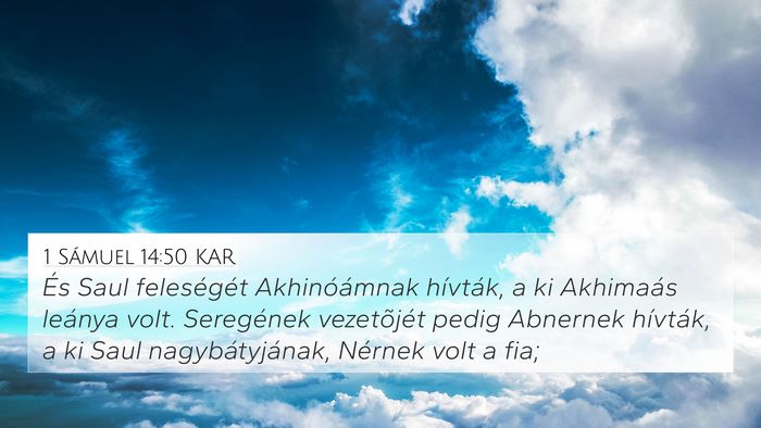 1 Sámuel 14:50 KAR Bible Verse Image
