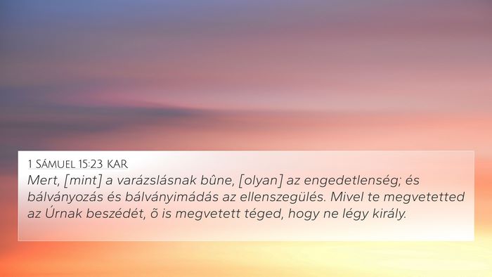 1 Sámuel 15:23 KAR Bible Verse Image