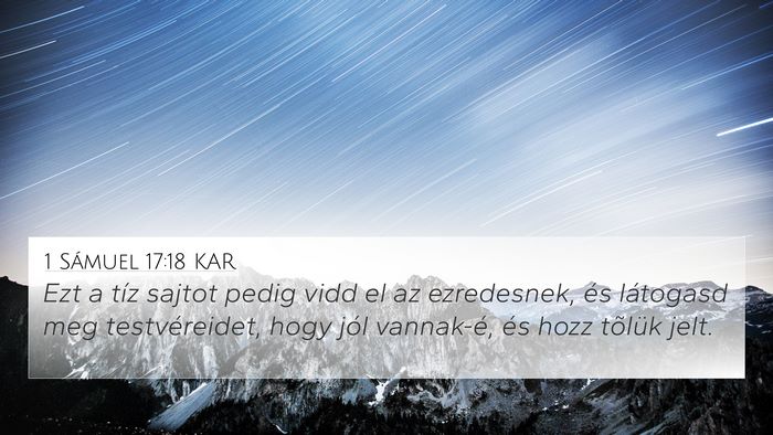 1 Sámuel 17:18 KAR Bible Verse Image