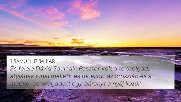 1 Sámuel 17:34 KAR Bible Verse Image