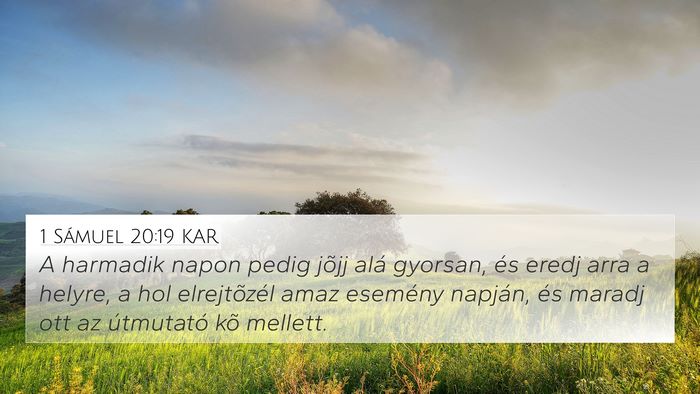 1 Sámuel 20:19 KAR Bible Verse Image