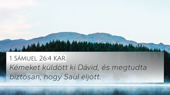 1 Sámuel 26:4 KAR 4K Wallpaper - Kémeket küldött ki Dávid, és megtudta - 4K Wallpaper Bible Verse