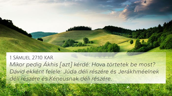 1 Sámuel 27:10 KAR Bible Verse Image