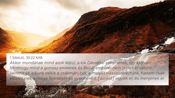 1 Sámuel 30:22 KAR Bible Verse Image