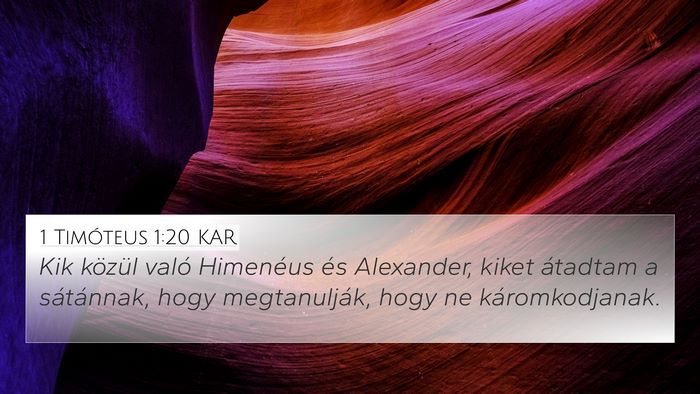 1 Timóteus 1:20 KAR Bible Verse Image