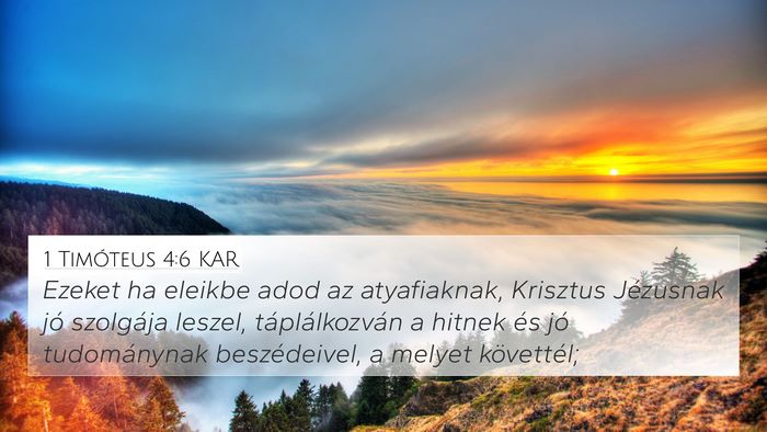 1 Timóteus 4:6 KAR Bible Verse Image