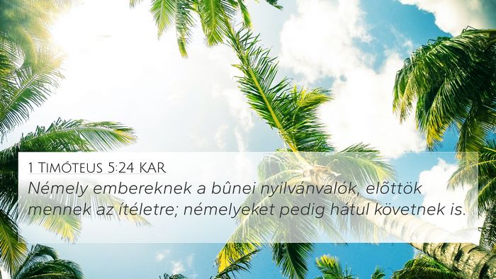 1 Timóteus 5:24 KAR Bible Verse Image