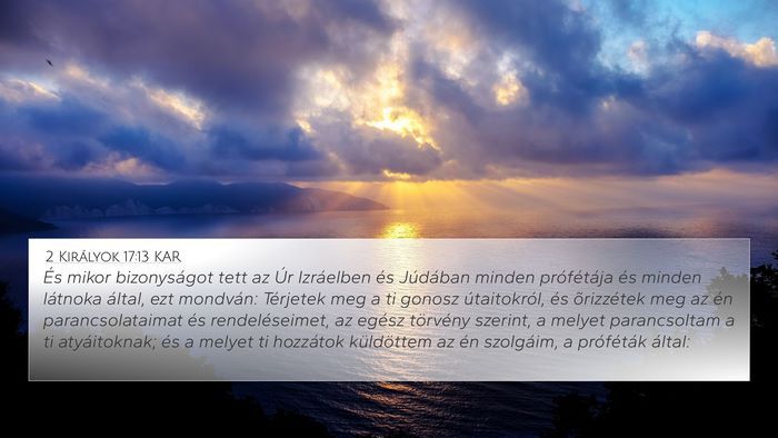2 Királyok 17:13 KAR Bible Verse Image