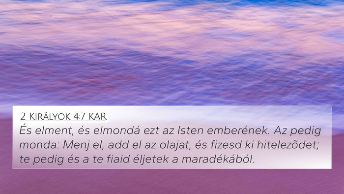 2 Királyok 4:7 KAR Bible Verse Image