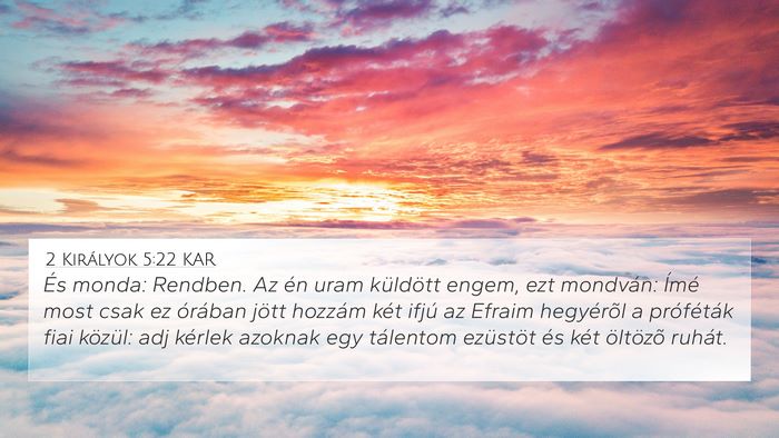 2 Királyok 5:22 KAR Bible Verse Image