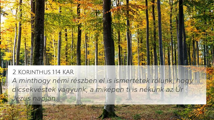 2 Korinthus 1:14 KAR Bible Verse Image