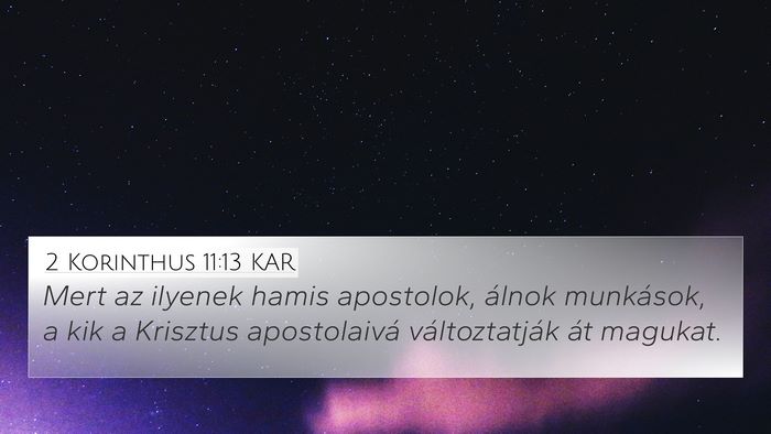 2 Korinthus 11:13 KAR Bible Verse Image