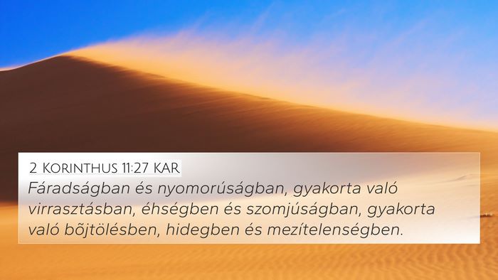 2 Korinthus 11:27 KAR Bible Verse Image