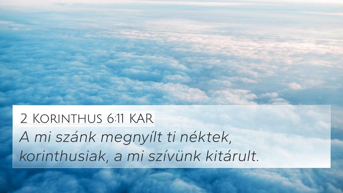 2 Korinthus 6:11 KAR Bible Verse Image