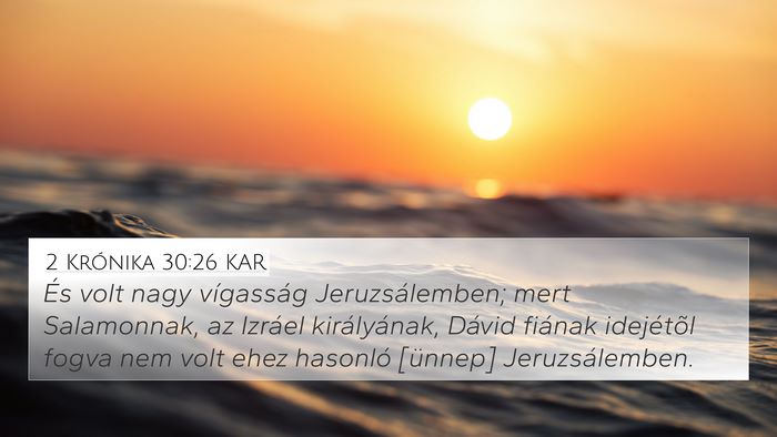 2 Krónika 30:26 KAR Bible Verse Image