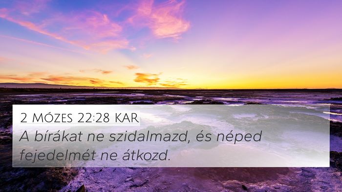 2 Mózes 22:28 KAR Bible Verse Image
