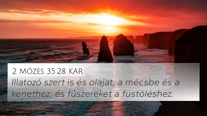 2 Mózes 35:28 KAR 4K Wallpaper - Illatozó szert is és olajat, a mécsbe és a - 4K Wallpaper Bible Verse