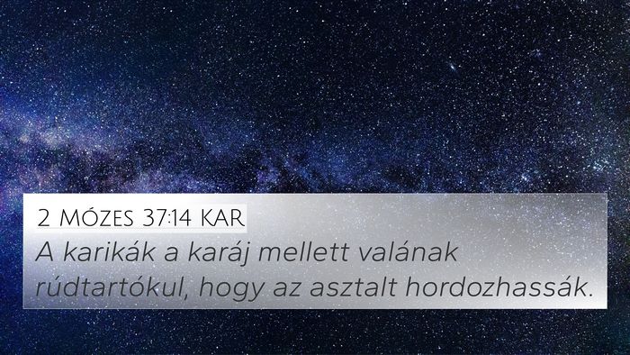 2 Mózes 37:14 KAR 4K Wallpaper - A karikák a karáj mellett valának - 4K Wallpaper Bible Verse