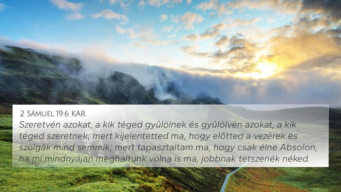 2 Sámuel 19:6 KAR Bible Verse Image