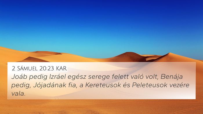 2 Sámuel 20:23 KAR Bible Verse Image