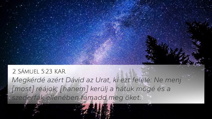 2 Sámuel 5:23 KAR 4K Wallpaper - Megkérdé azért Dávid az Urat, ki ezt felelé: - 4K Wallpaper Bible Verse