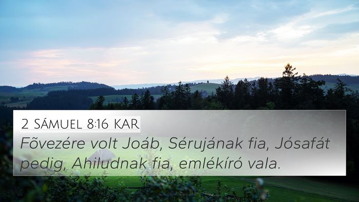 2 Sámuel 8:16 KAR Bible Verse Image
