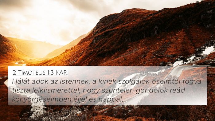2 Timóteus 1:3 KAR Bible Verse Image