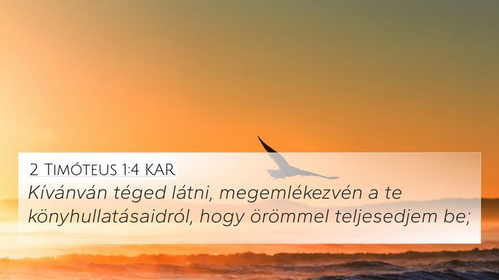 2 Timóteus 1:4 KAR Bible Verse Image