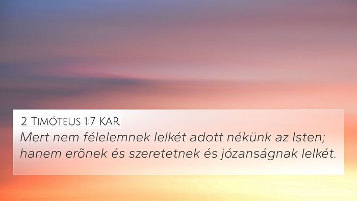 2 Timóteus 1:7 KAR Bible Verse Image