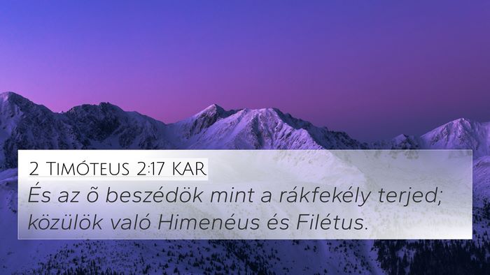 2 Timóteus 2:17 KAR Bible Verse Image