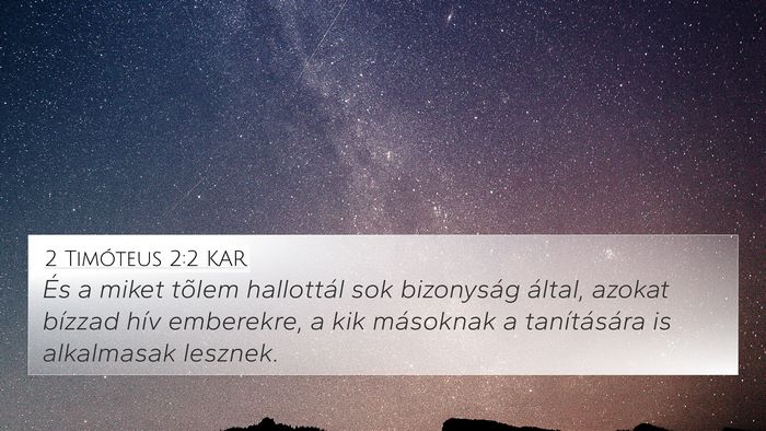 2 Timóteus 2:2 KAR Bible Verse Image