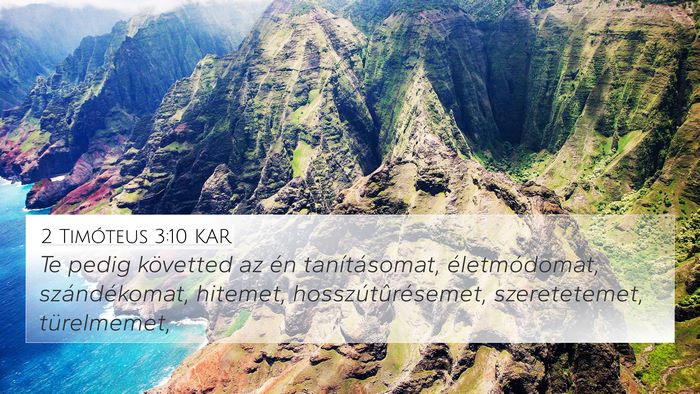 2 Timóteus 3:10 KAR Bible Verse Image