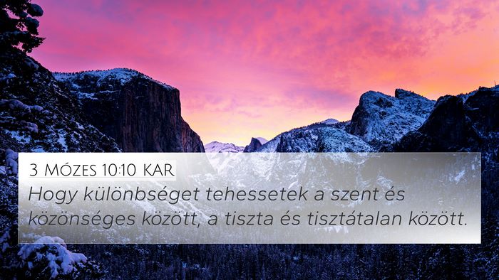 3 Mózes 10:10 KAR Bible Verse Image