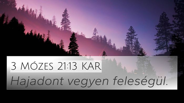 3 Mózes 21:13 KAR Bible Verse Image