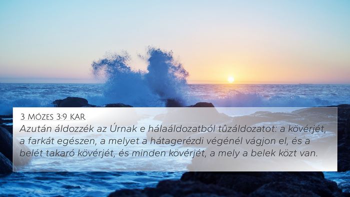 3 Mózes 3:9 KAR Bible Verse Image