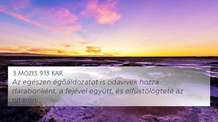 3 Mózes 9:13 KAR Bible Verse Image
