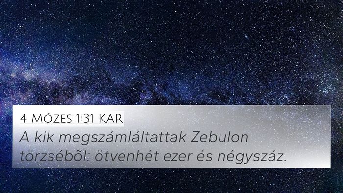 4 Mózes 1:31 KAR 4K Wallpaper - A kik megszámláltattak Zebulon törzsébõl: - 4K Wallpaper Bible Verse