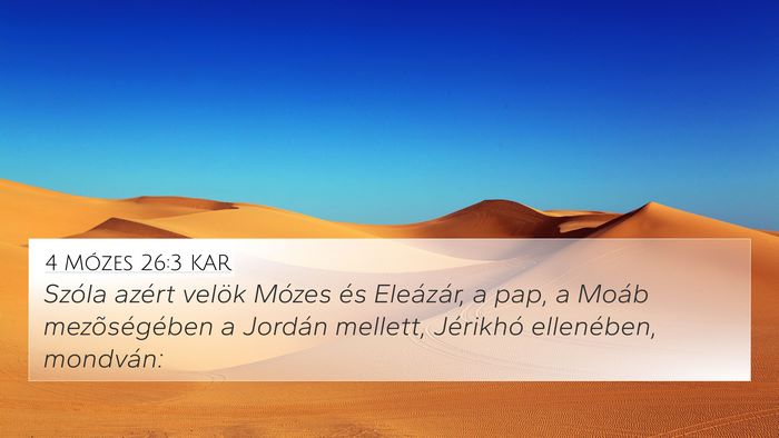 4 Mózes 26:3 KAR 4K Wallpaper - Szóla azért velök Mózes és Eleázár, a pap, - 4K Wallpaper Bible Verse