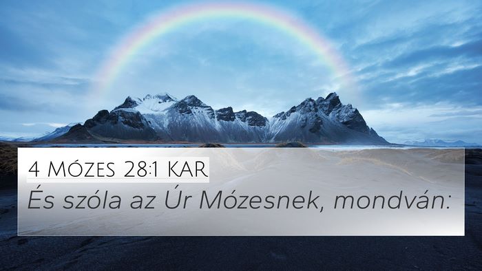 4 Mózes 28:1 KAR Bible Verse Image