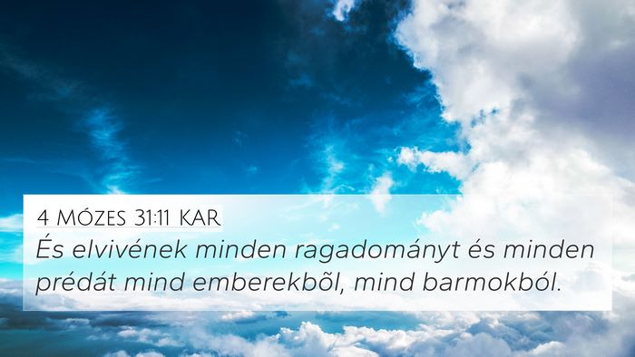 4 Mózes 31:11 KAR Bible Verse Image