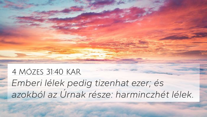 4 Mózes 31:40 KAR 4K Wallpaper - Emberi lélek pedig tizenhat ezer; és azokból - 4K Wallpaper Bible Verse